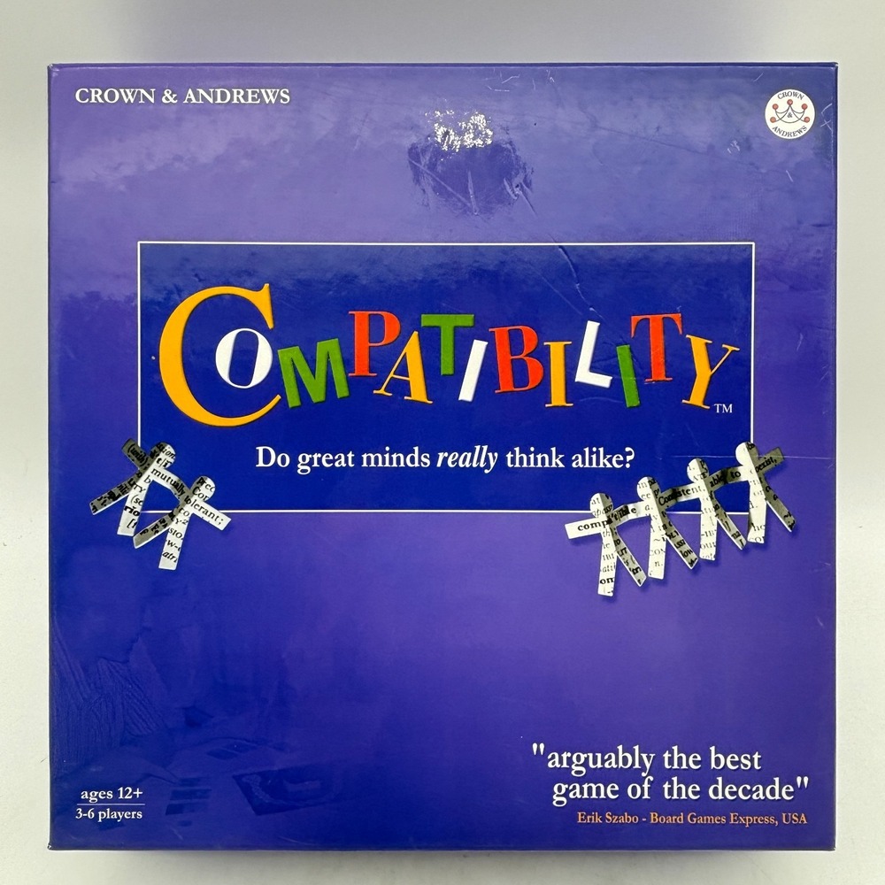 VINTAGE Compatibility COMPLETE Crown & Andrews 2003 Party Game Cards Pictures